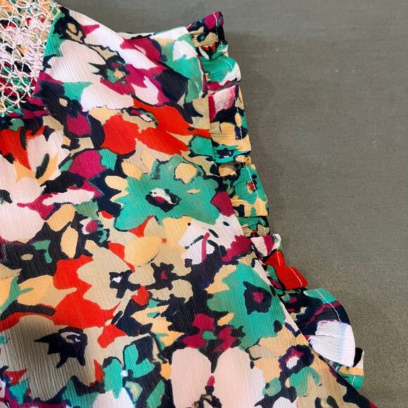 J. Crew Sleeveless Mock Ruffle Top - Fully Lined - Multicolor - Size 10 - Picture 5 of 11